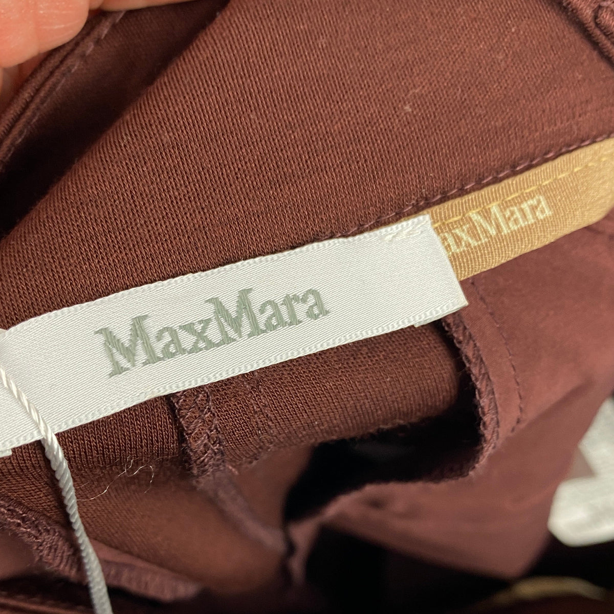 Max Mara New Cinnamon Wool Jersey Wide Leg Pants S