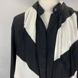 Givenchy Black Silk Blouse with Stripe Tie S