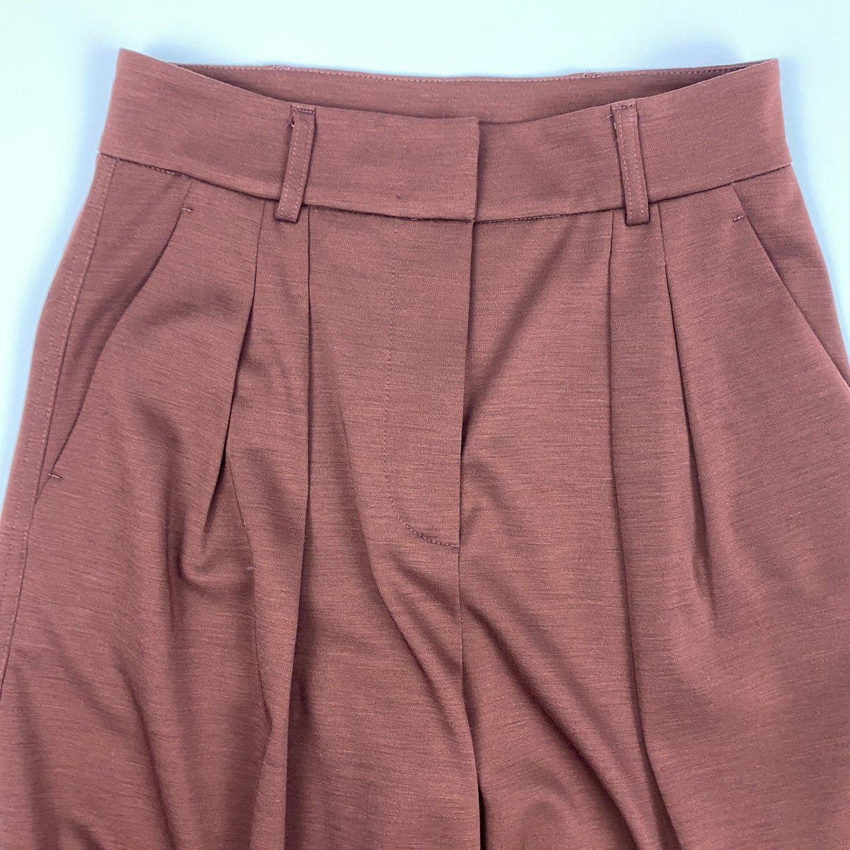 Max Mara New Cinnamon Wool Jersey Wide Leg Pants S