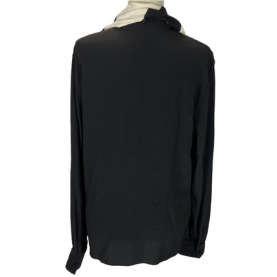 Givenchy Black Silk Blouse with Stripe Tie S