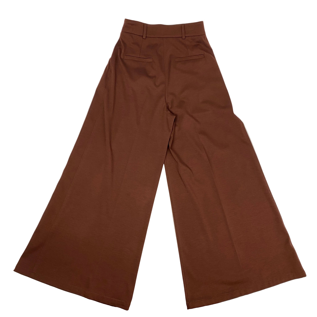 Max Mara New Cinnamon Wool Jersey Wide Leg Pants S