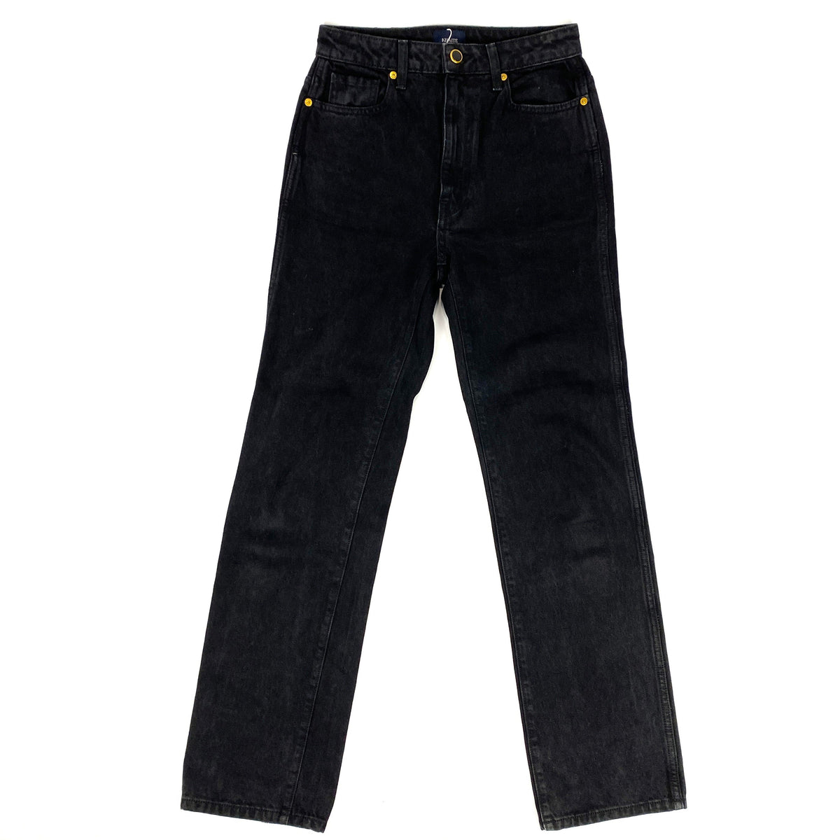 Khaite £460 Washed Black Denim Abigail Crop Jeans 24
