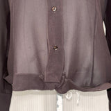 Christian Dior New Chocolate Silk Chiffon Shirt L