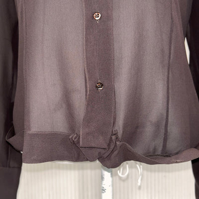 Christian Dior New Chocolate Silk Chiffon Shirt L