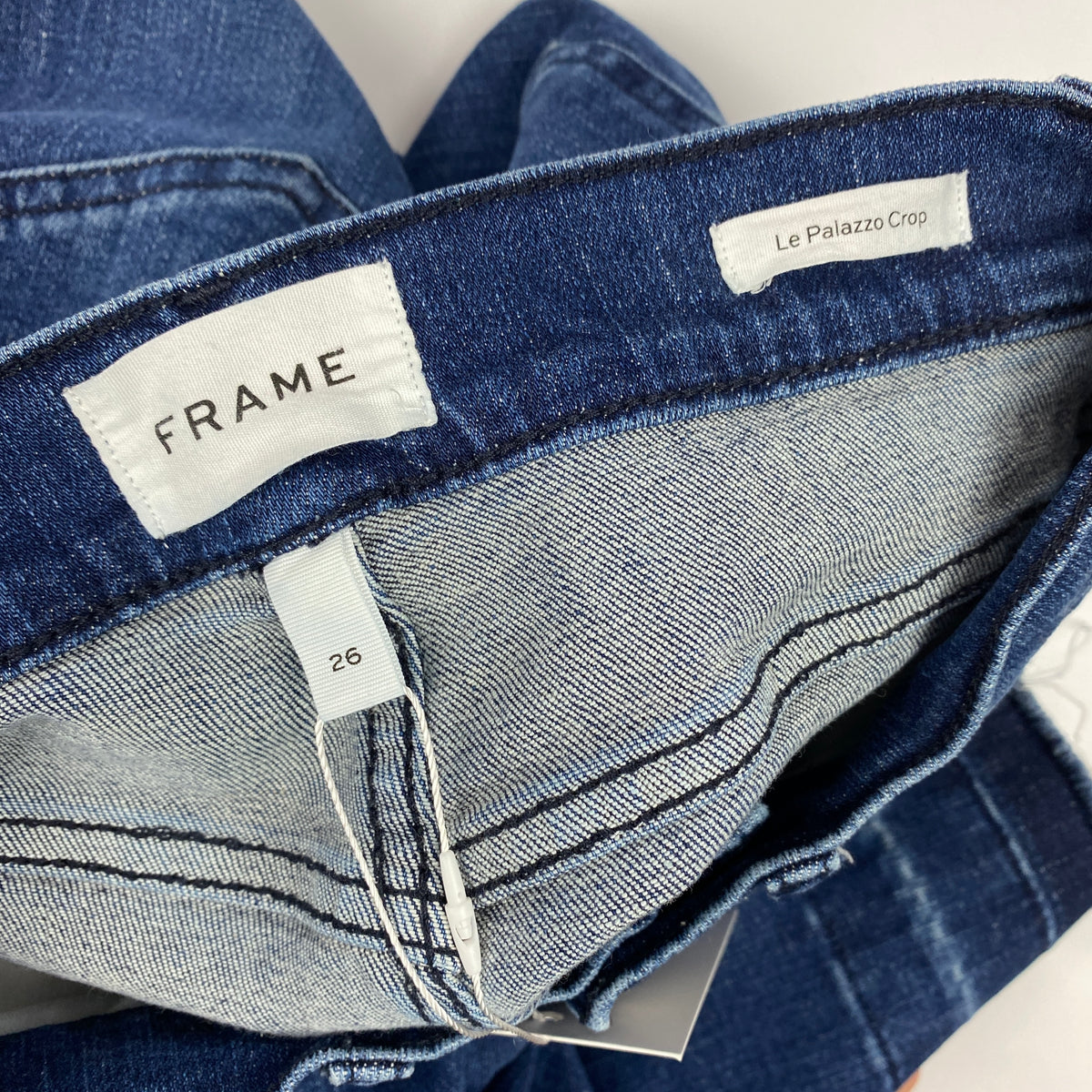 Frame £270 Vintaged Blue Le Palazzo Crop Jeans 26