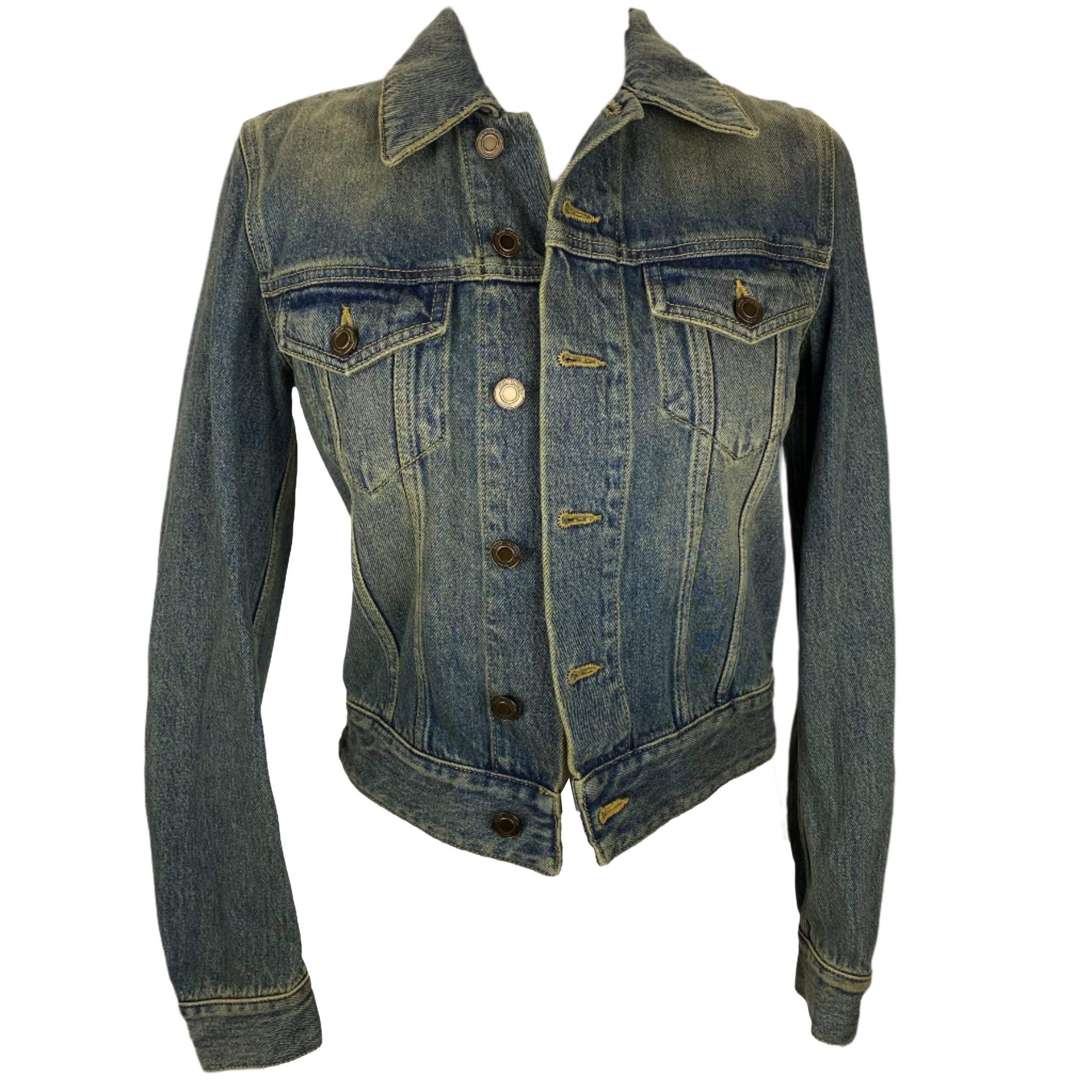 Saint Laurent £1320 Vintaged Denim Jacket XS