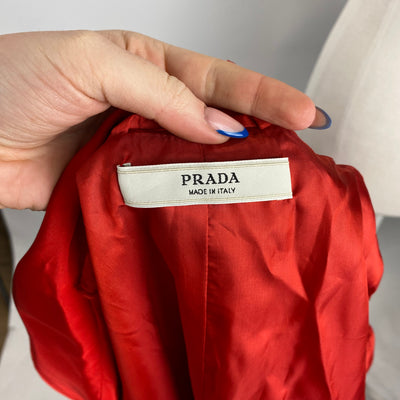 Prada Ruby Silk Mix Super Lightweight Belted Coat XS/S