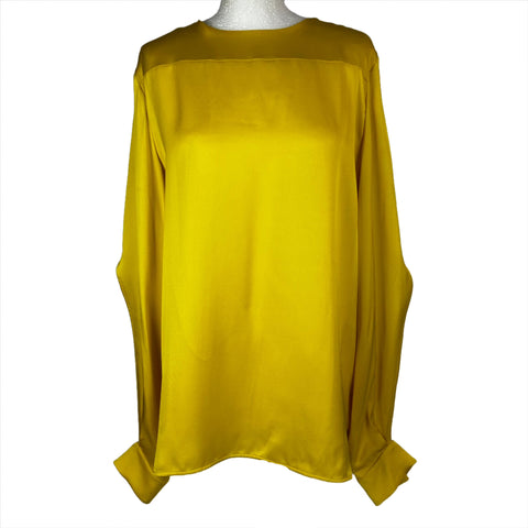 Jil Sander Bright Yellow Silk Blouse M/L