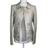 Gucci Cream Metallic Brocade Silk & Cotton Jacket XS