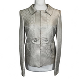 Gucci Cream Metallic Brocade Silk & Cotton Jacket XS