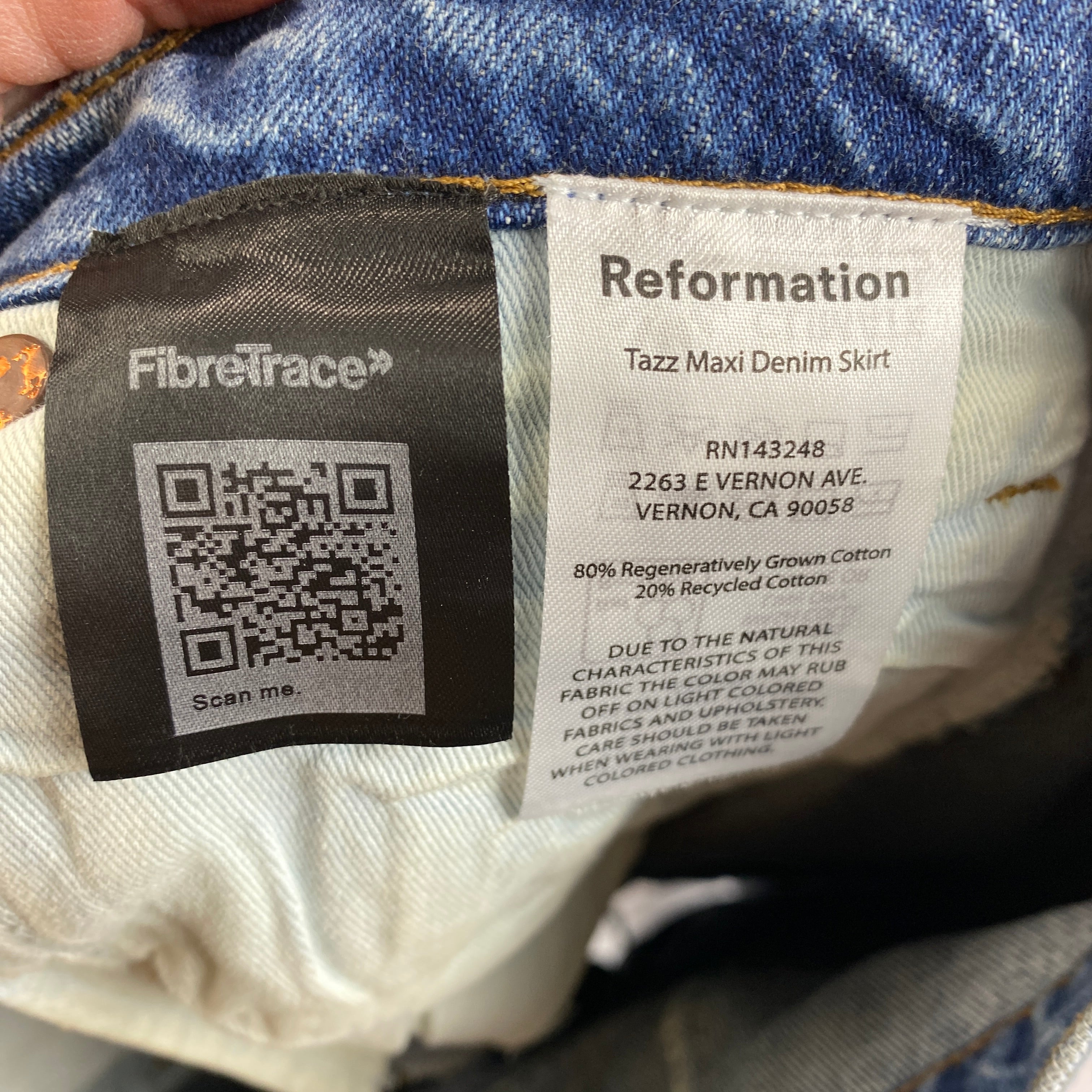 Reformation £260 Tazz Denim Maxi Skirt 25
