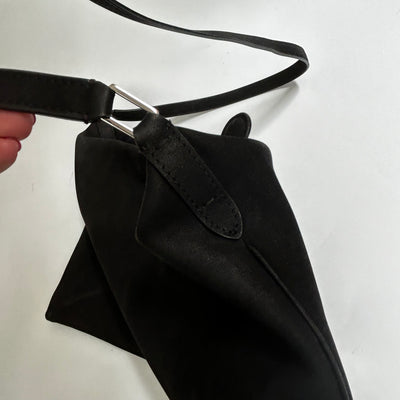 The Row £960 Rare Black Nubuck Medium Morgan Shoulderbag