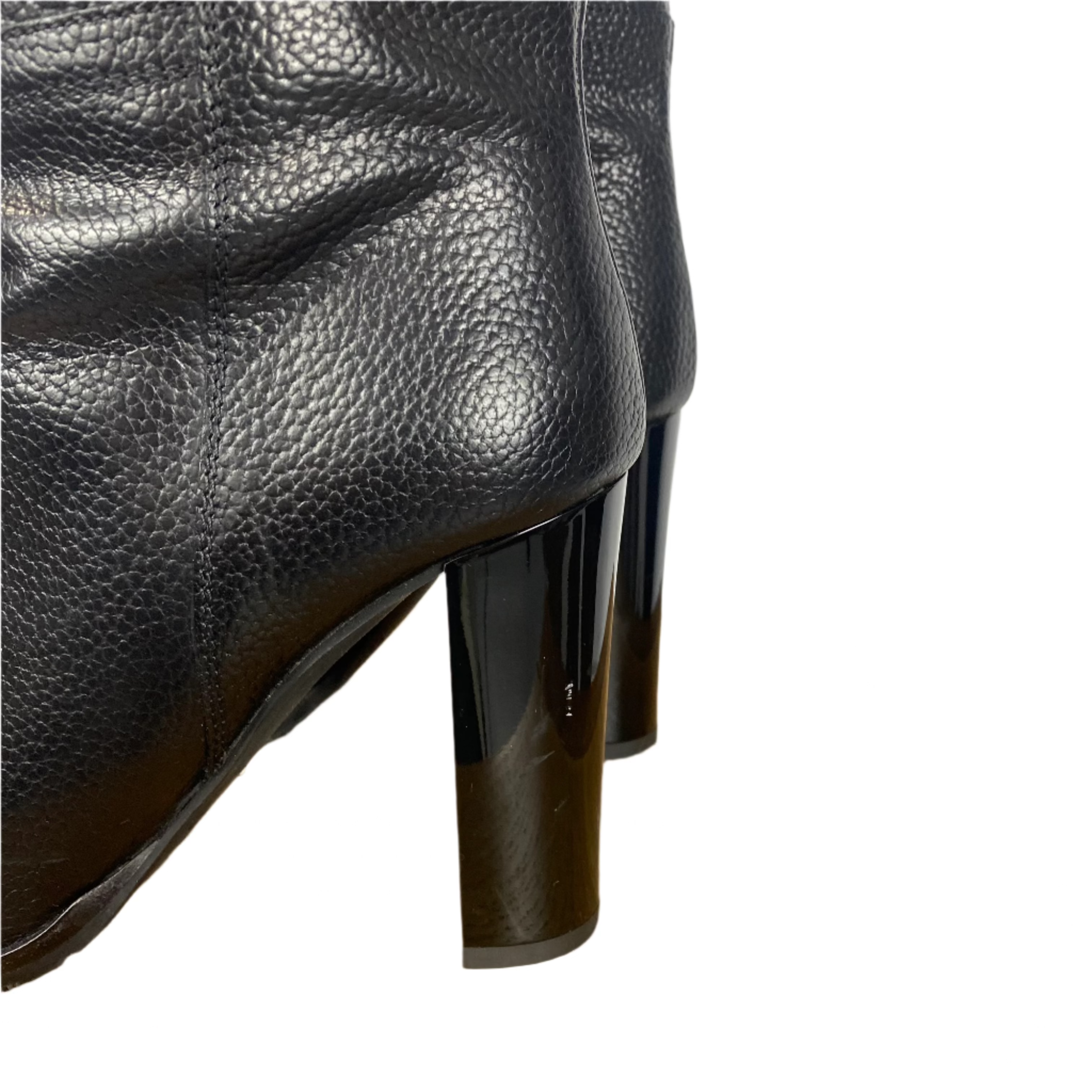 Jimmy Choo £1225 Black Pebbled Leather Knee Boots 38