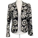 Alexander McQueen Black & Cream Embroidered Wool Jacket M