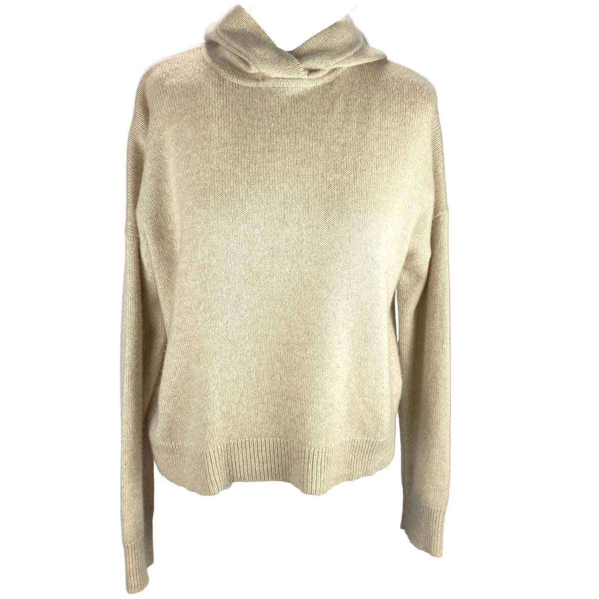 Theory Deep Cream Cashmere Knit Hoodie M-L