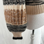 Ulla Johnson $398 Cream & Black Textured WoolKnit Sweater M