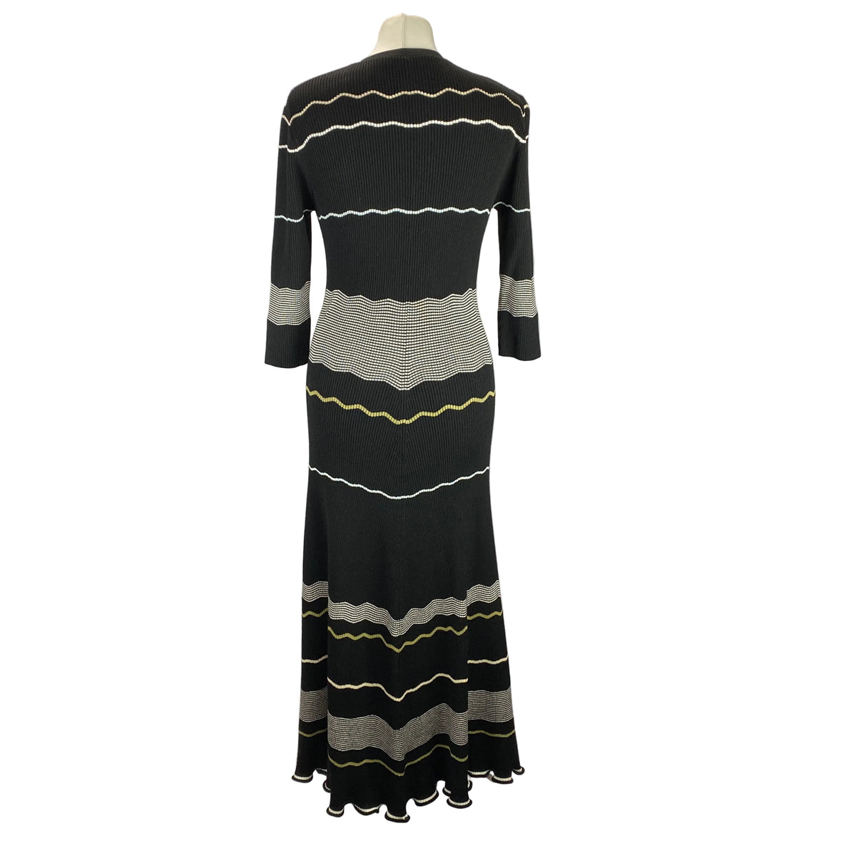 Proenza Schouler £828 Stripped Midi Black Dress L