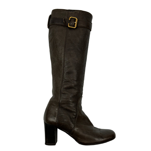 Chloe Bitter Chocolate Paddington Knee Boots 38