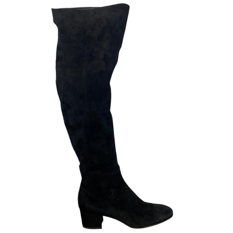 Gianvito Rossi Brand New £1650 Black Suede Over The Knee Boots 37.5