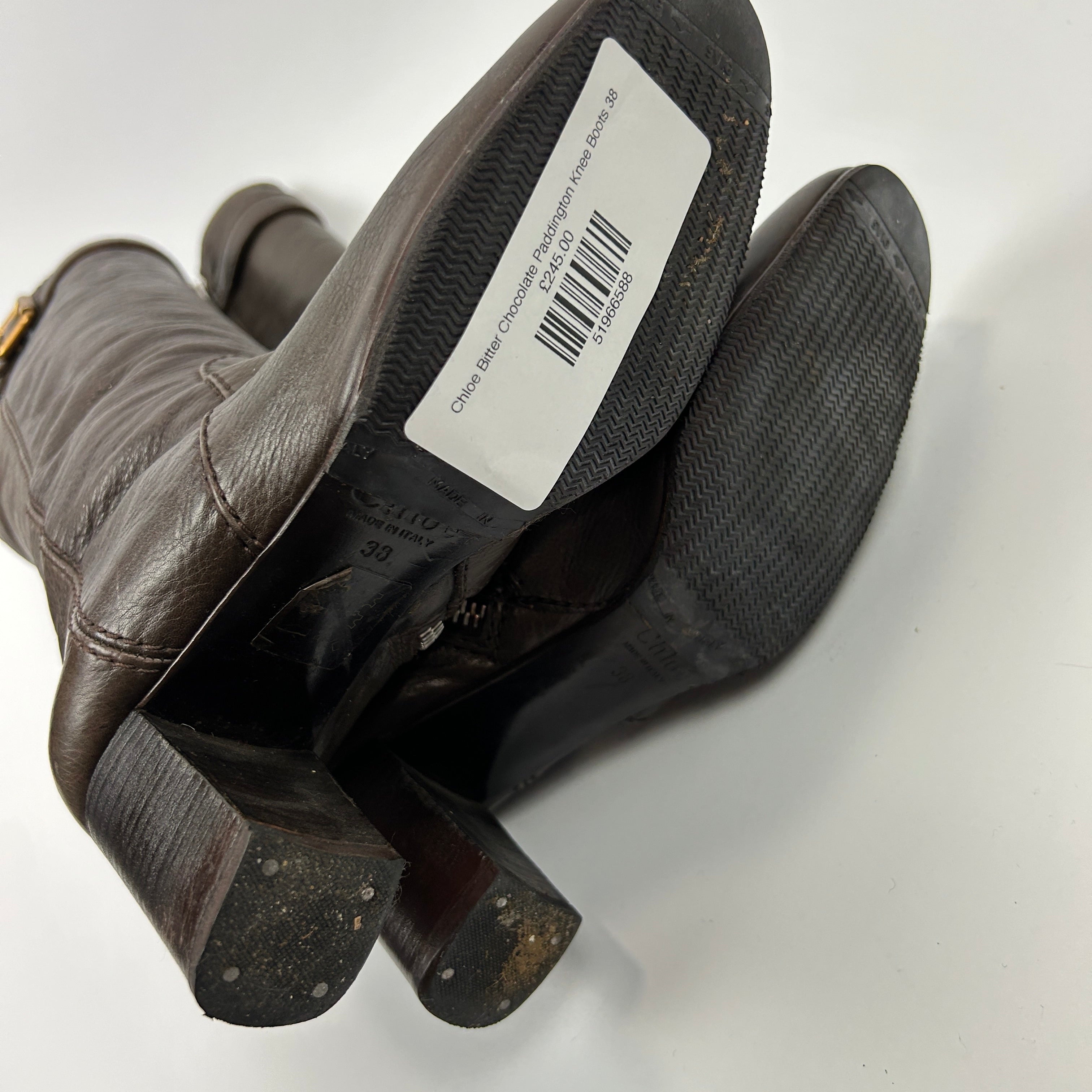 Chloe Bitter Chocolate Paddington Knee Boots 38