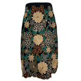 Red Valentino Embroidered Cutwork A Line Skirt S