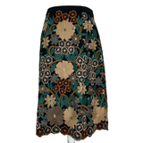 Red Valentino Embroidered Cutwork A Line Skirt S