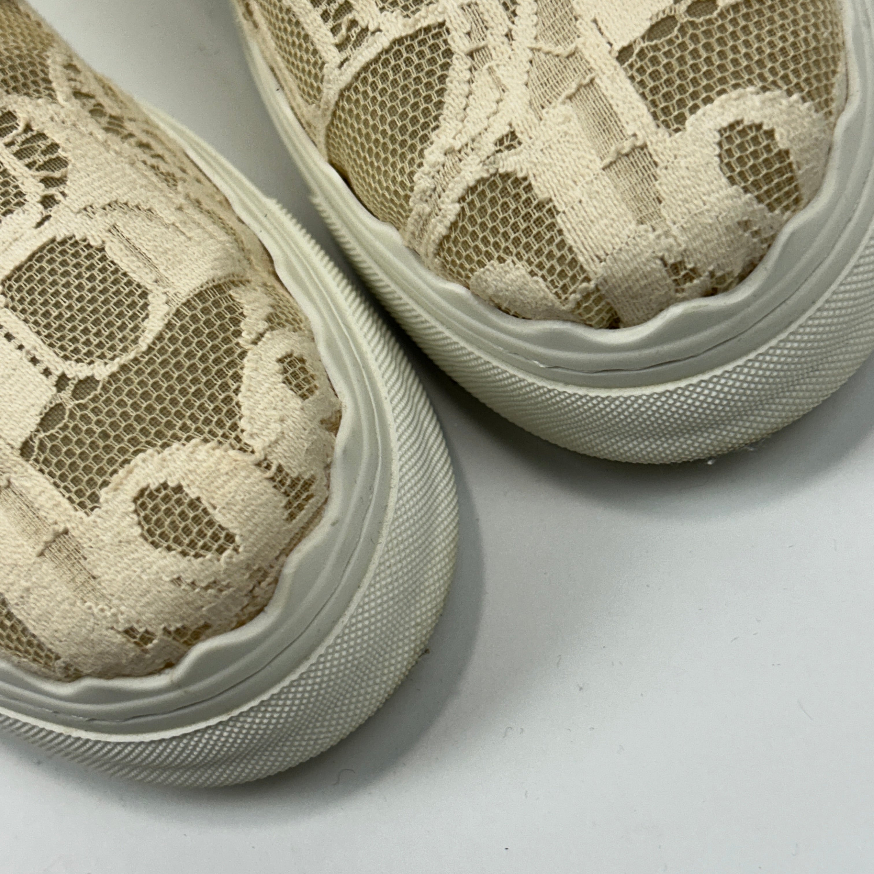 Chloe Cream Lace Lauren Skater Trainers 41