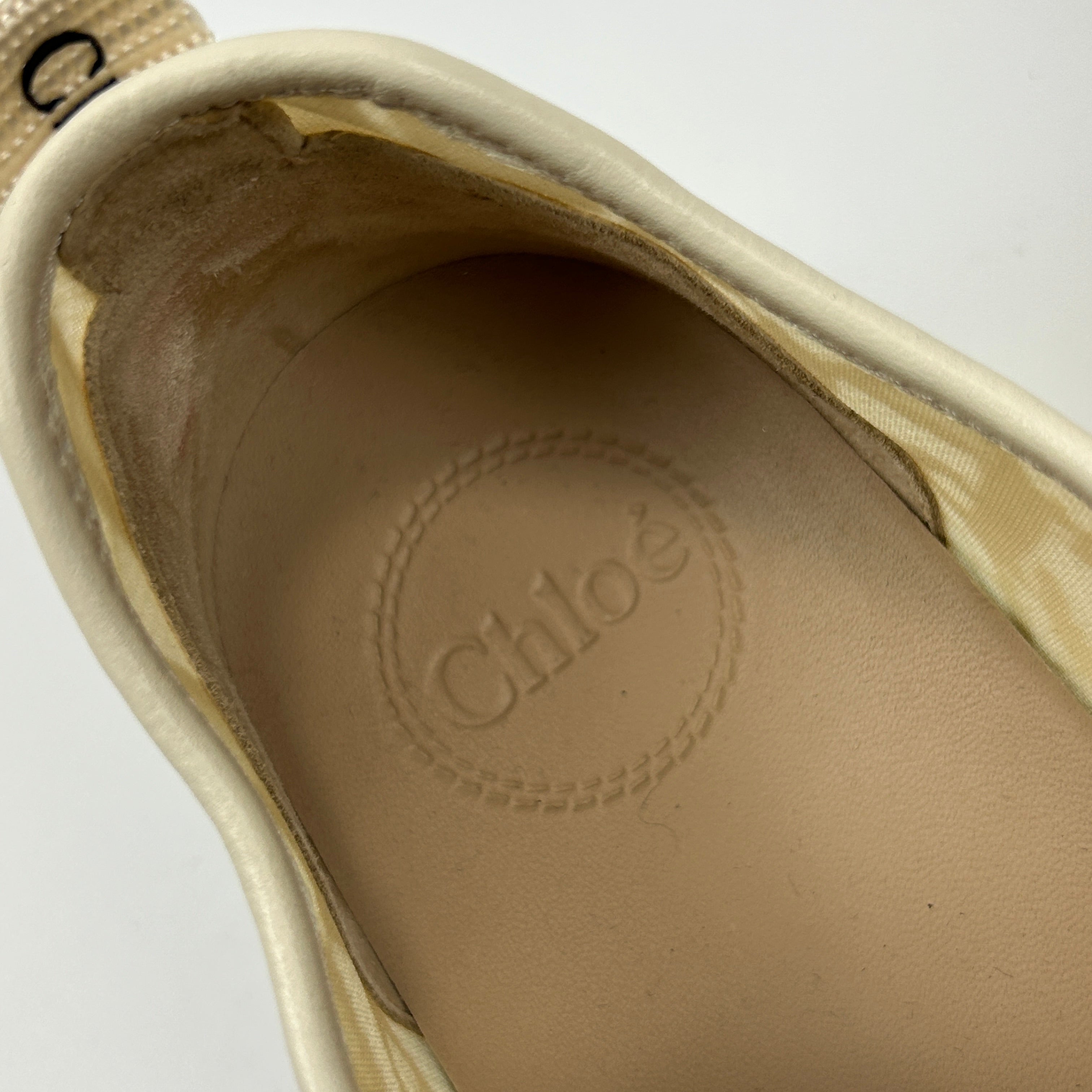 Chloe Cream Lace Lauren Skater Trainers 41