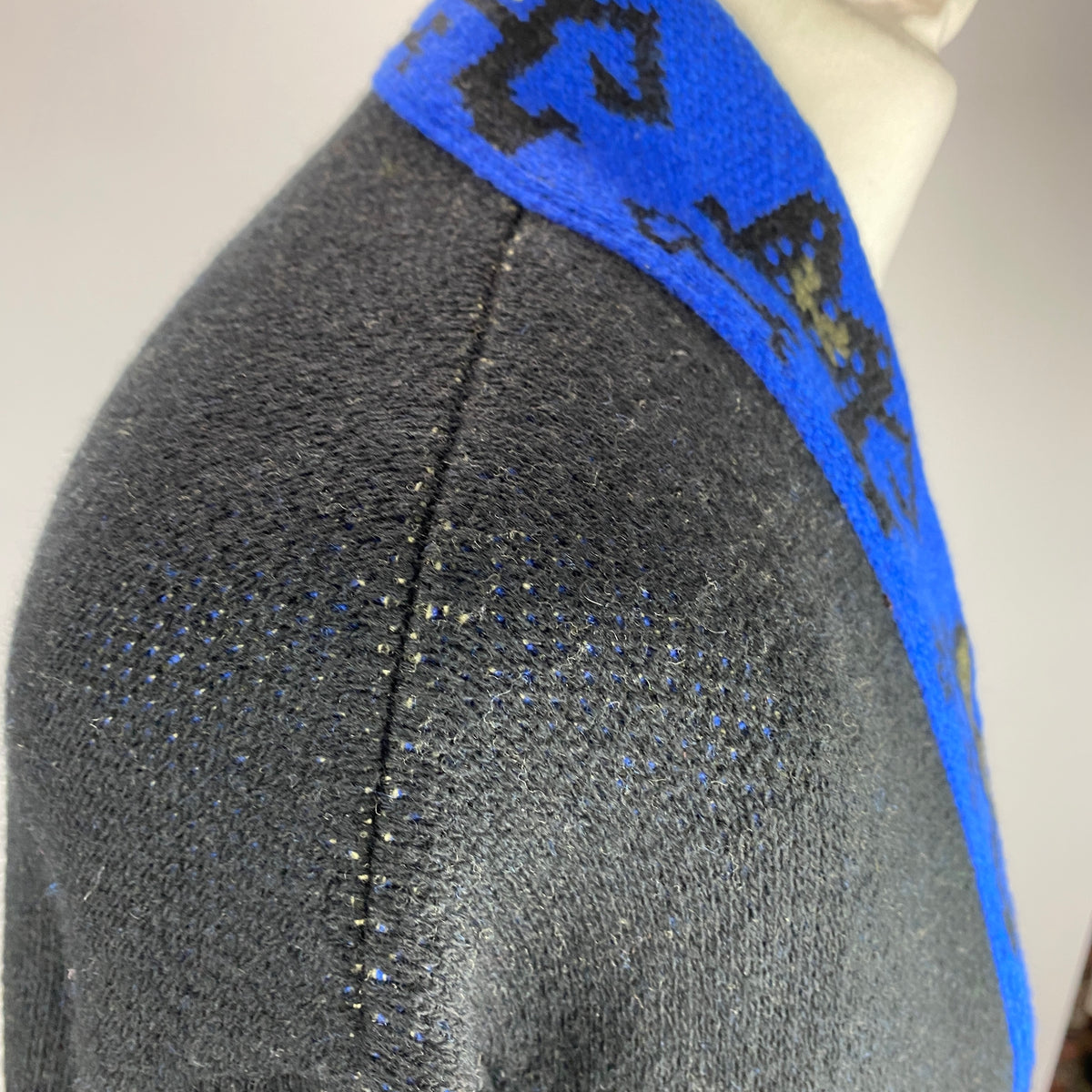 Etro New £810 Black Blue Bohemian Wool Jacquard Cardigan M-XL