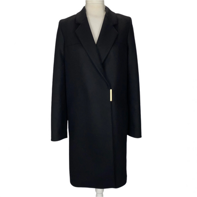 Victoria Beckham £1600 Thick Black Wool No31 Overcoat XXS/XS