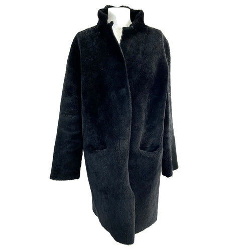 Ines & Marechal £2549 Black Shearling Loire Coat S