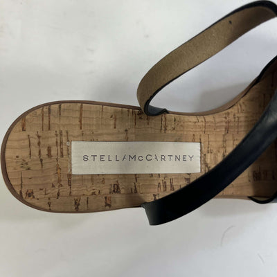 Stella McCartney Black Buckled Platform Wedge Sandals 38