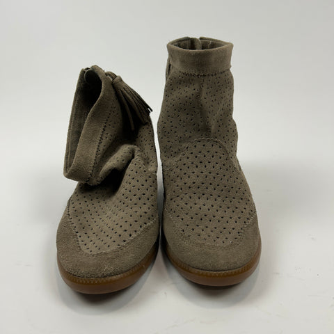 Isabel Marant Taupe Perforated Suede Ankle Boots 41