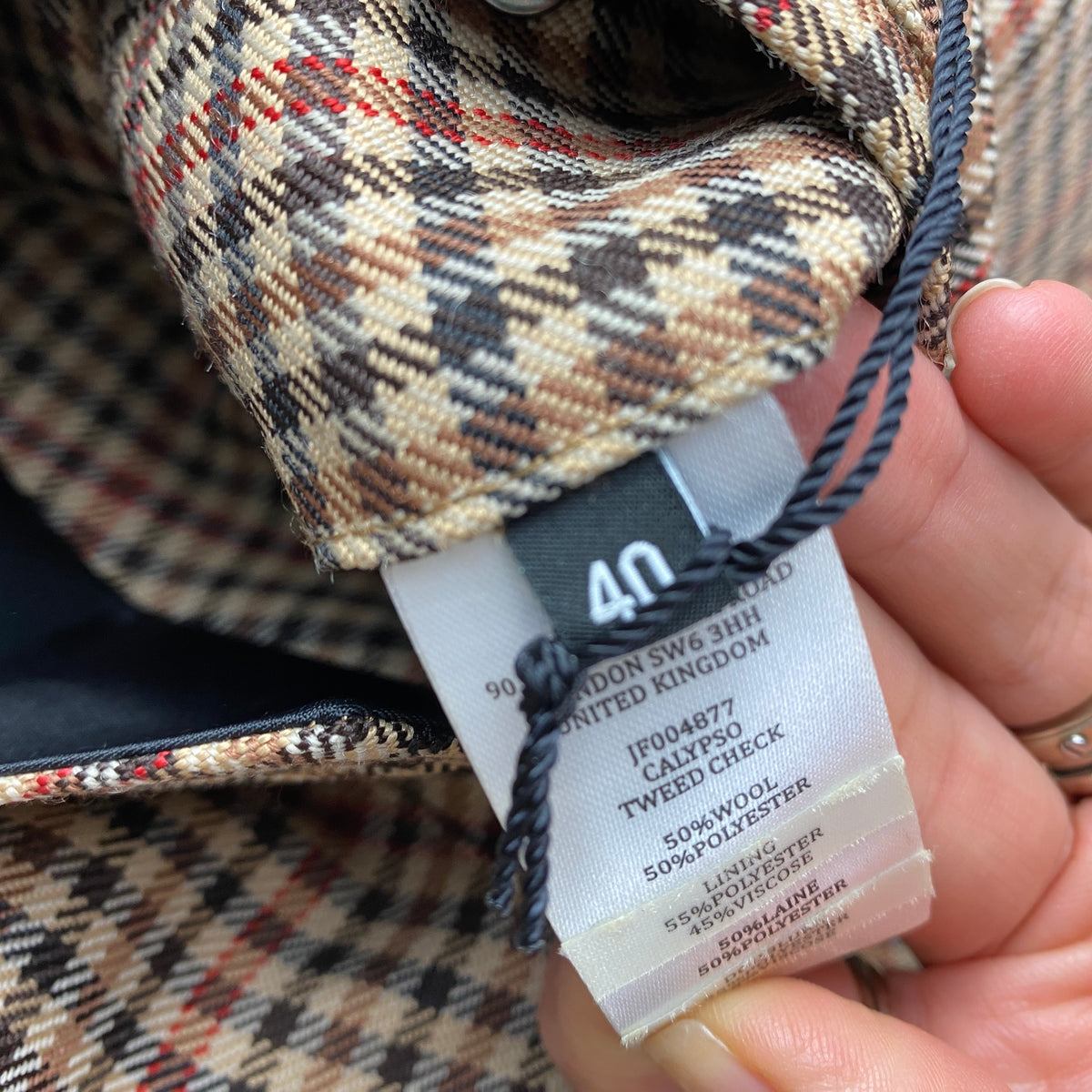 Joseph New £870 Calypso Checked Wool-Blend Jacket M-L