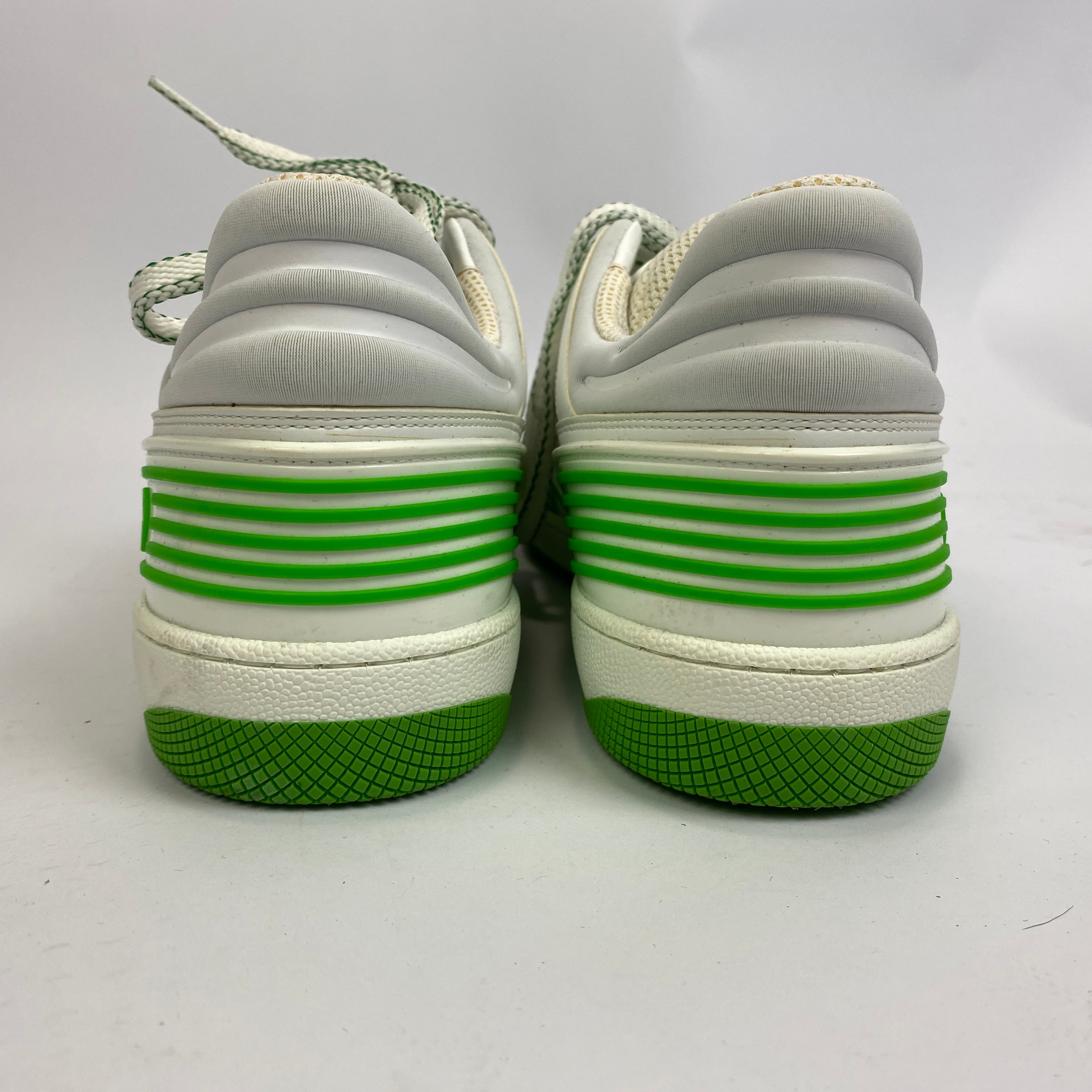 Gucci Green & White Demetra GG Basket Trainers 38