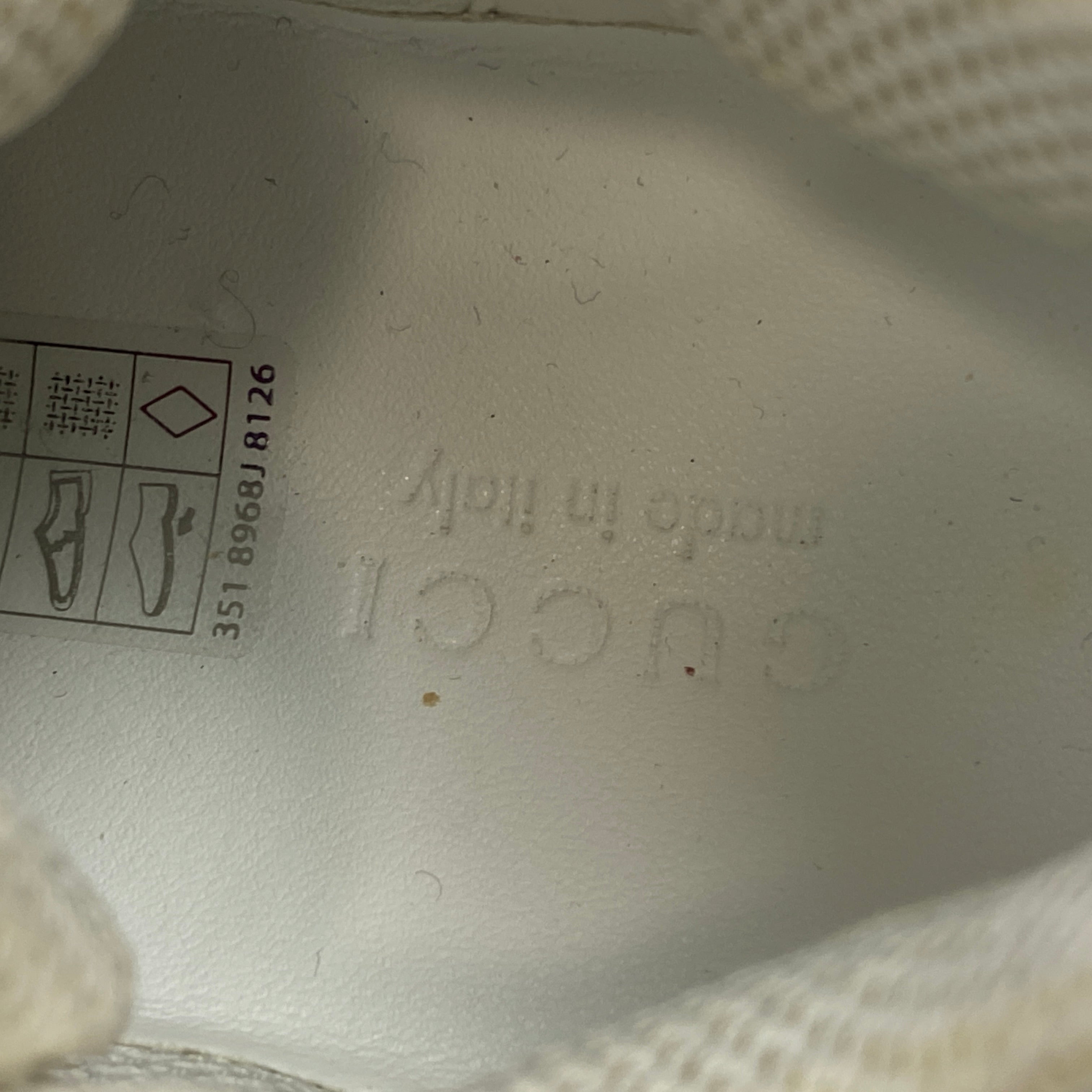 Gucci Green & White Demetra GG Basket Trainers 38
