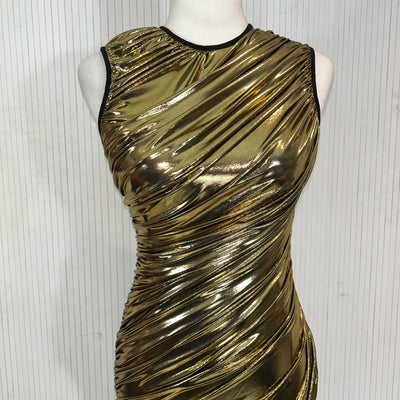 Dolce & Gabbana Brand New £2450 Gold Lame Ruched Tube Dress XS