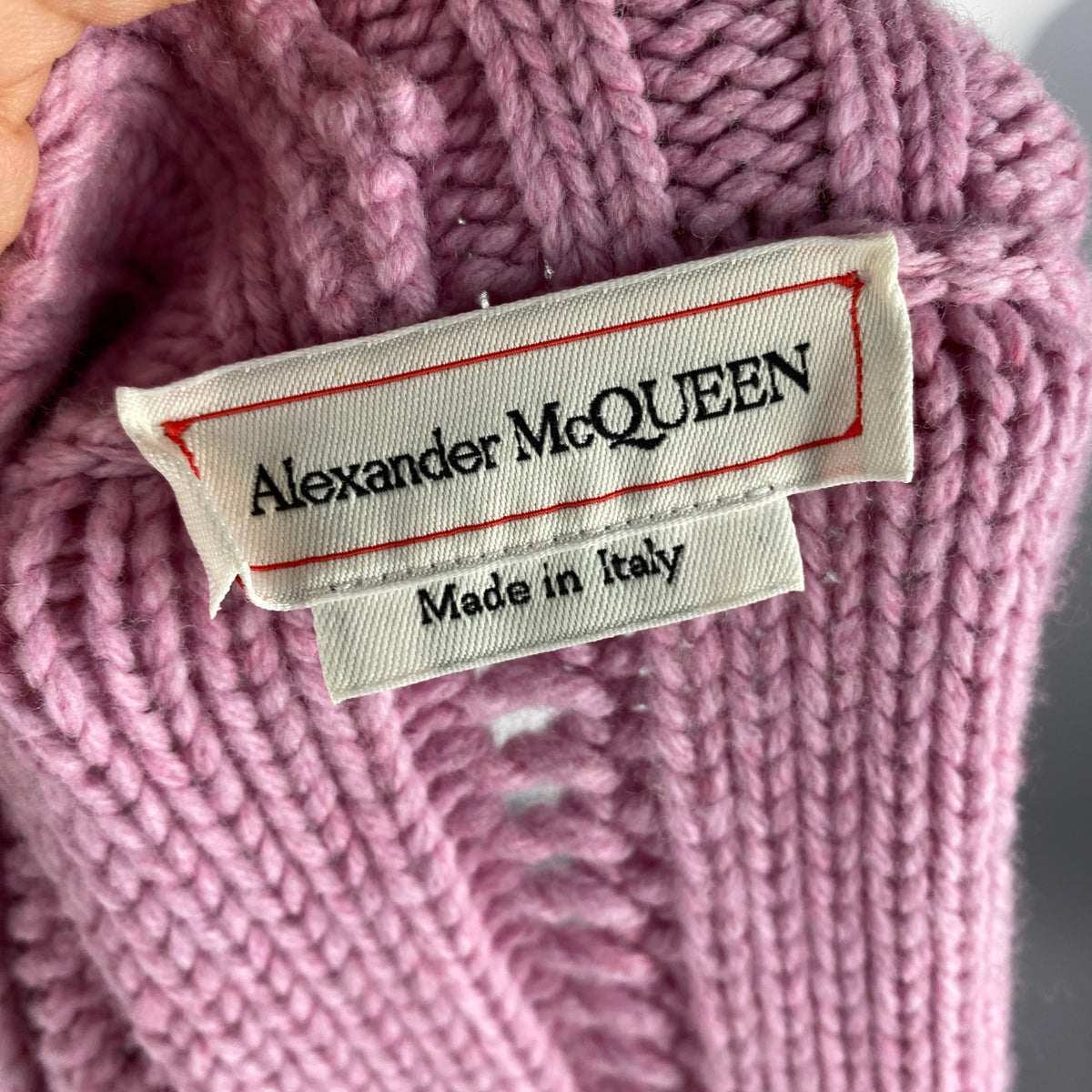Alexander McQueen Sorbet Chunky Cable Wool Knit Cardigan L
