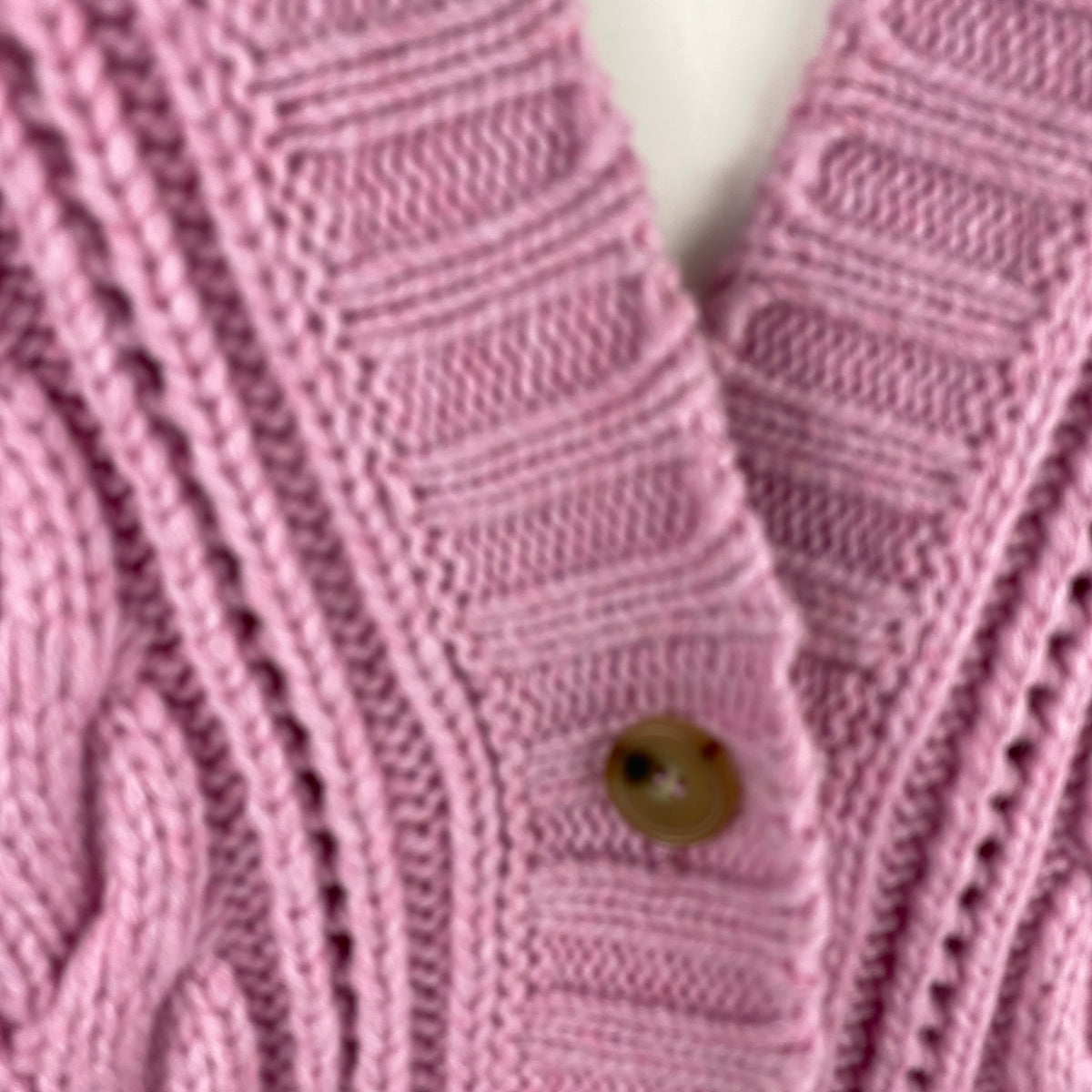Alexander McQueen Sorbet Chunky Cable Wool Knit Cardigan L