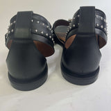 Givenchy Brand New £710 Black Silver Studded Flat Sandals 37