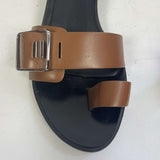 Alexander Wang £395 Toffee Leather Block Heel Jeisa Sandals 37.5