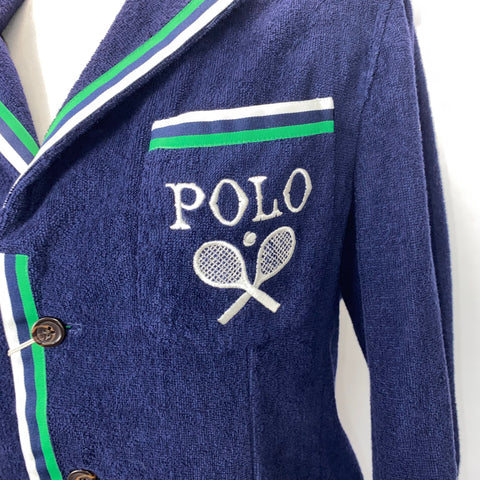 Polo Ralph Lauren £949 Navy Tennis Towelling Blazer XS/S