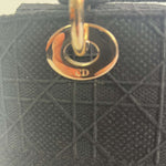 Dior £4200 Black Canvas Lady D-Lite Medium Bag & Two Straps