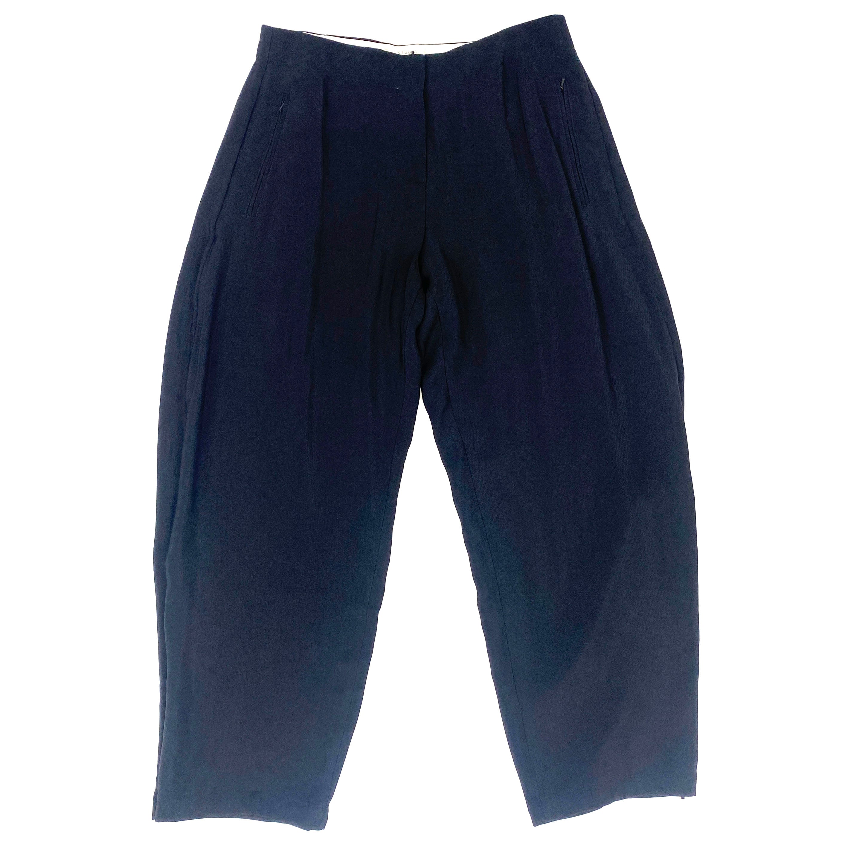 Studio Nicholson New £450 Darkest Navy Tailored Curve Leg Pants S