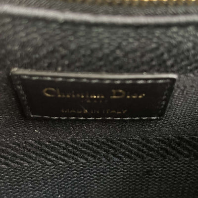 Dior £4200 Black Canvas Lady D-Lite Medium Bag & Two Straps