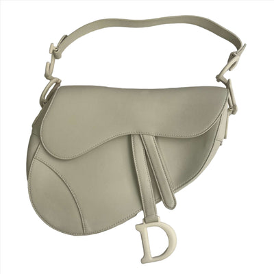 Dior £3450 Ultra Matte Cream Calfskin Medium Saddle Bag