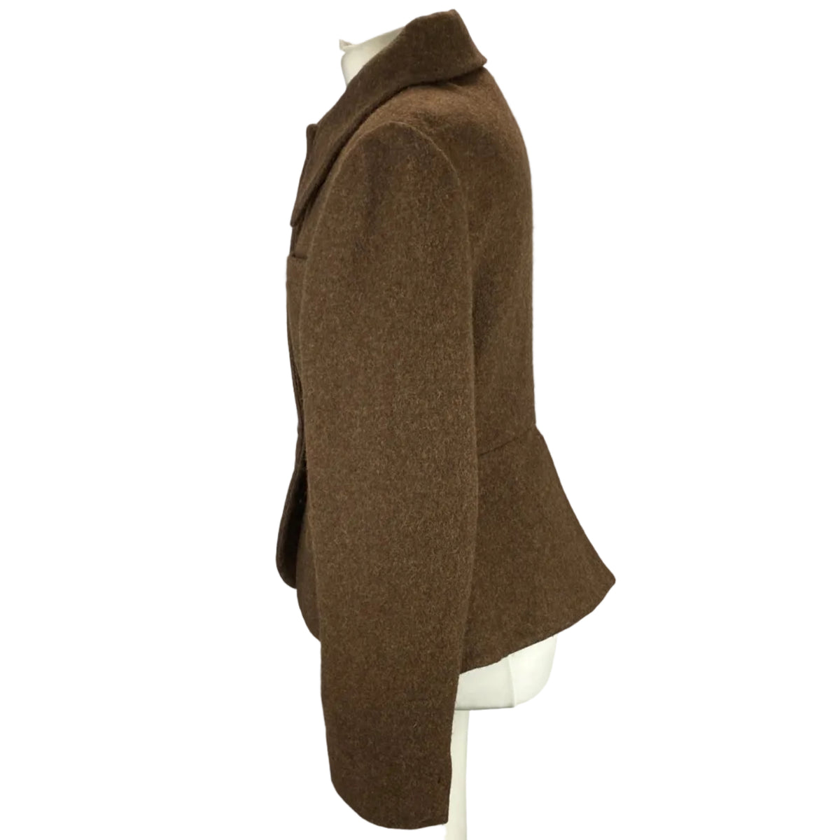 Miu Miu Brown Shetland Wool Tweed Peplum Jacket M