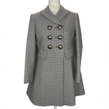 Alexander McQueen £2165 Houndstooth Check Double Breasted Coat XS