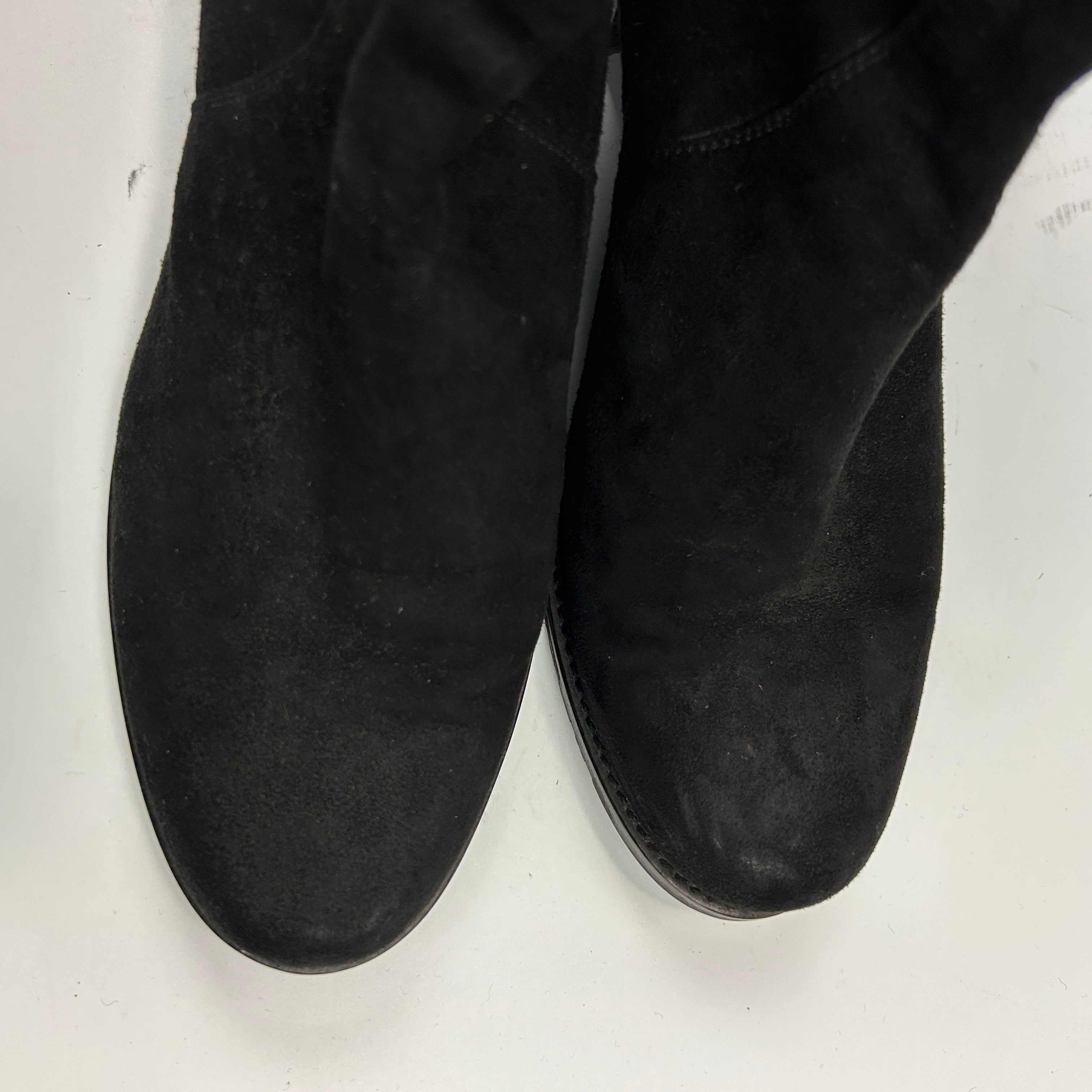 Stuart Weitzman £635 Black Suede Flat City Boots 39