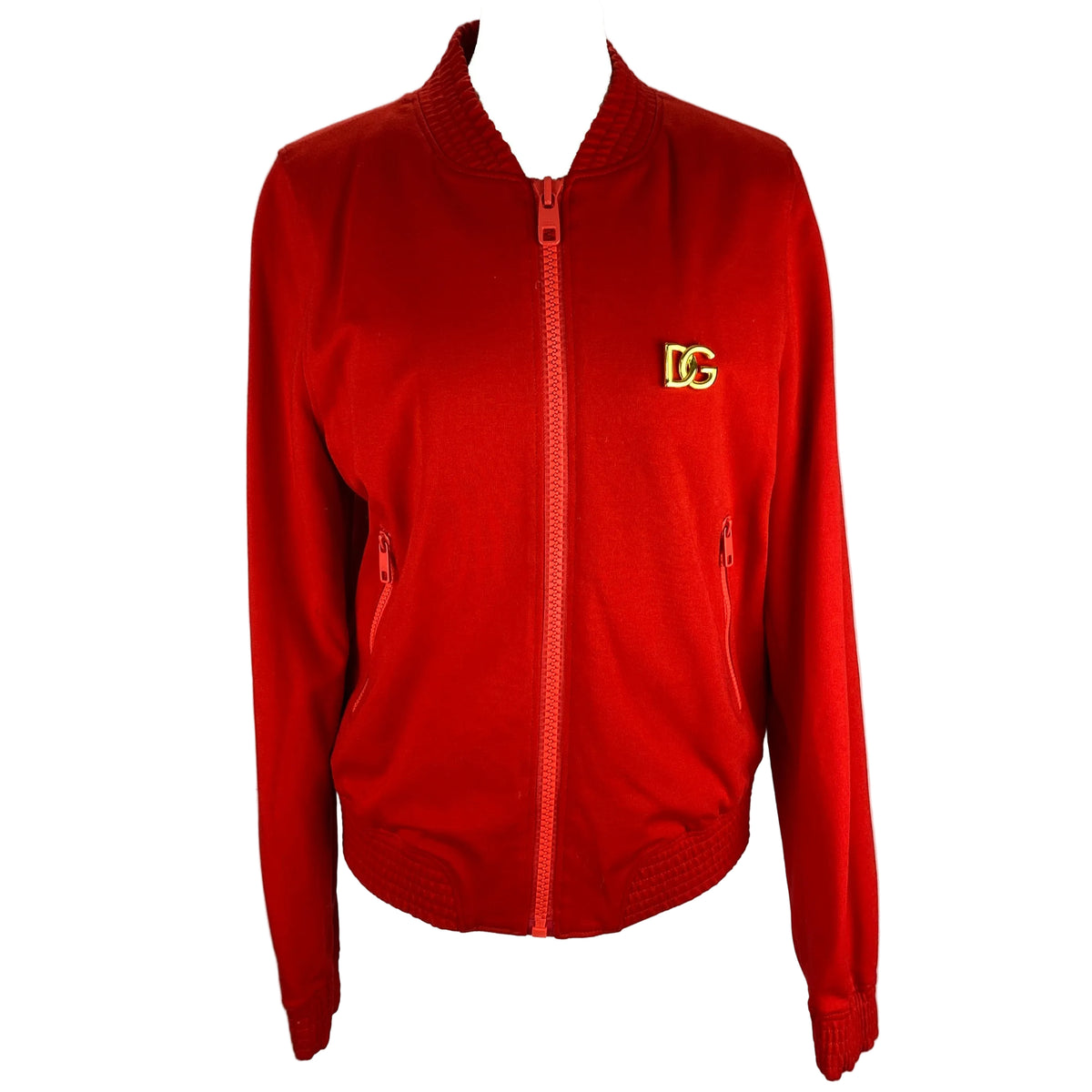 Dolce & Gabbana Scarlet Soft Jersey Bomber Jacket L